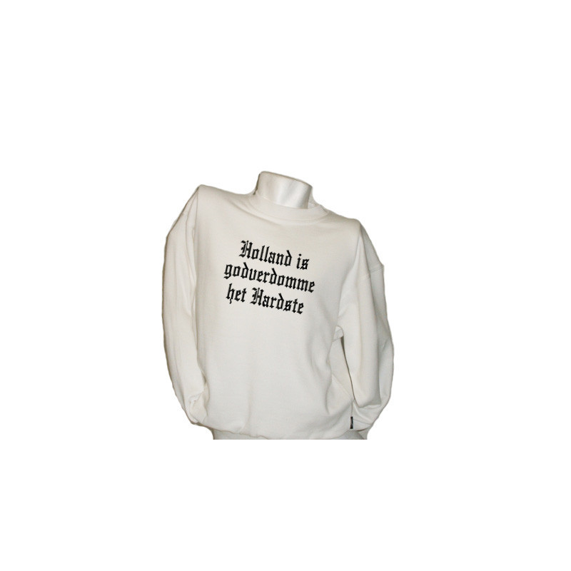 Sweater Holland is godverdomme het hardste (wit)