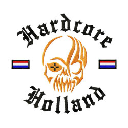 Hooded Hardcore Holland Skull(Wit)