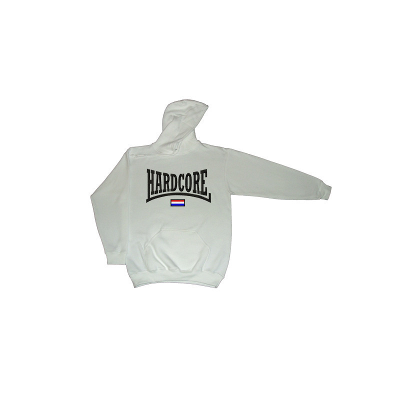 (9e)Hooded Hardcore logo nl Vlag(wit)